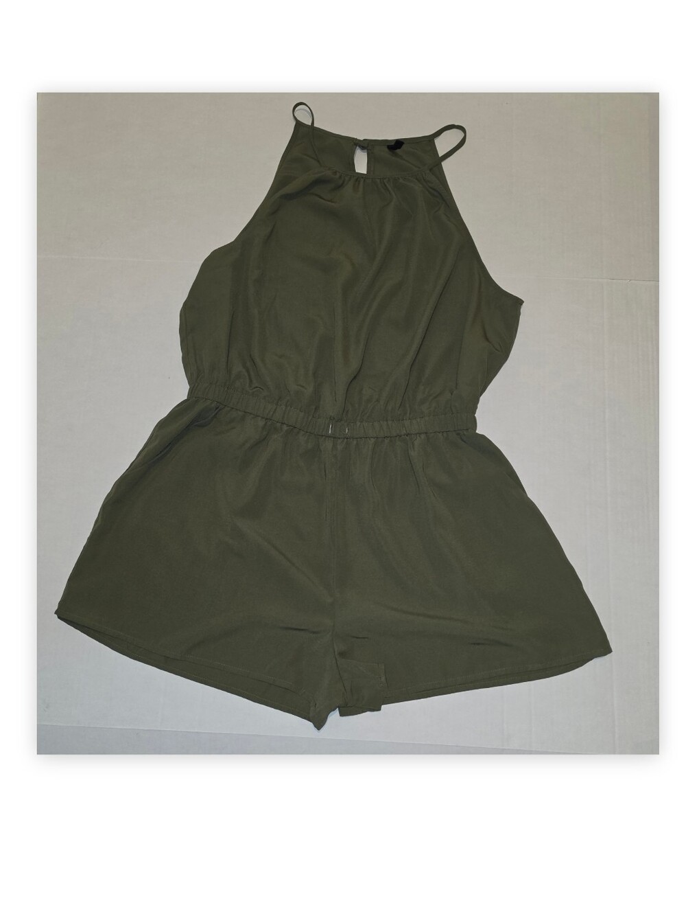 BeBop Juniors Halter-Style One-Piece Romper Olive Green Sz XXL